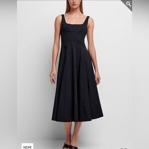 NWT Staud Elegant Black Midi Dress small